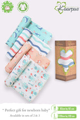 Ocean Dive' Organic Muslin Baby Swaddle : Waves